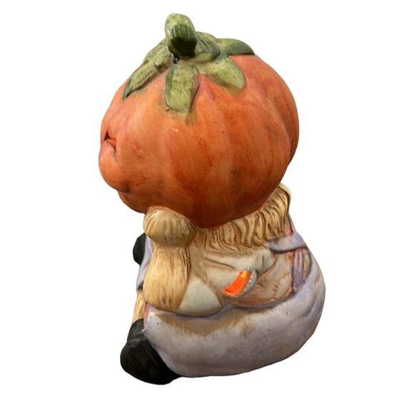 Vintage Brinn's Porcelain Halloween Jack O’ Lantern Scarecrow Night Light. 7” - Picture 3 of 10